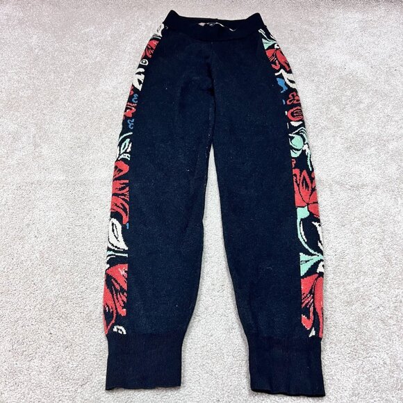Piper & Scoot The Gadot Jogger Women’s Black Floral Pull On Knit Size Small - Picture 1 of 11